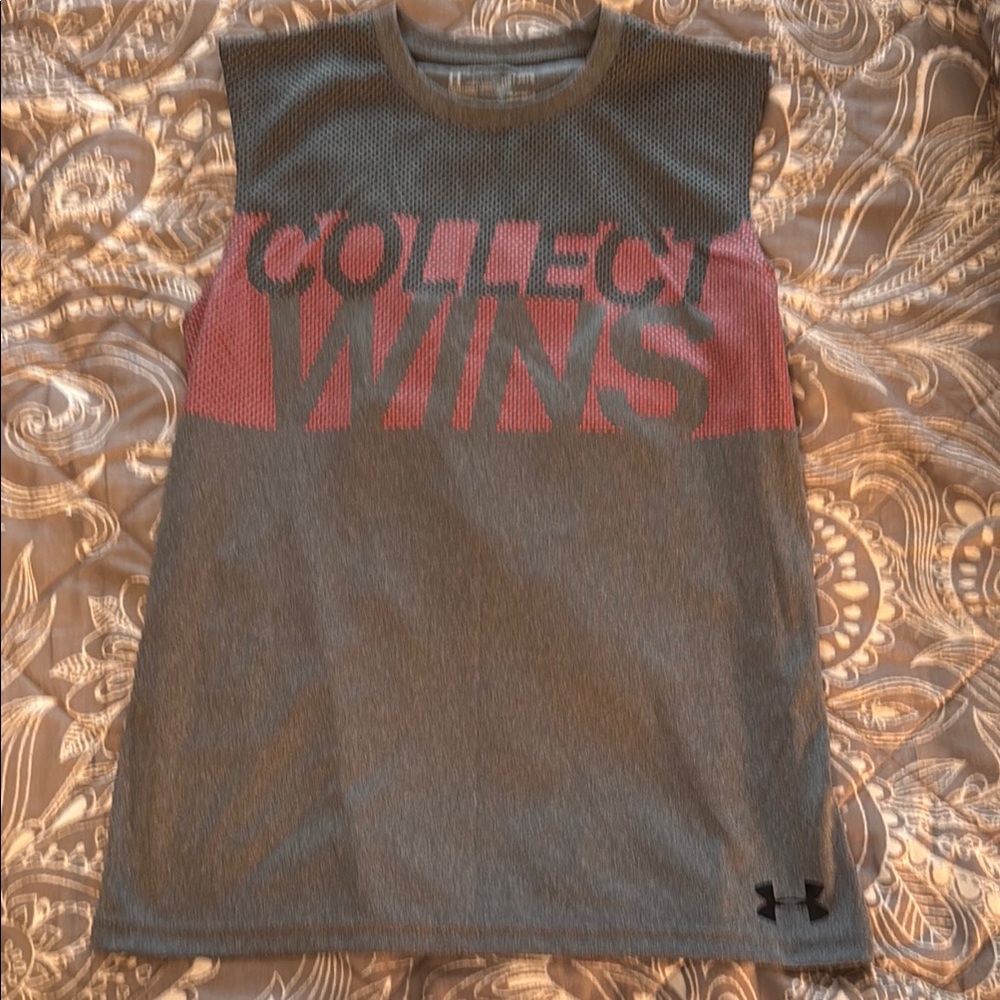 Under Armour Gray Tank with Pink Graphic